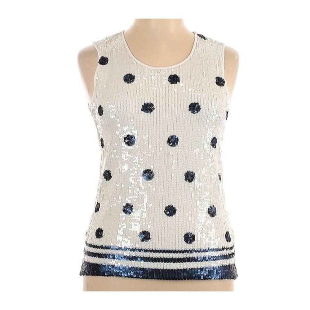 Blue Les Copains - Sequins Tank Top - NWT - Size 16/18 - EU 48